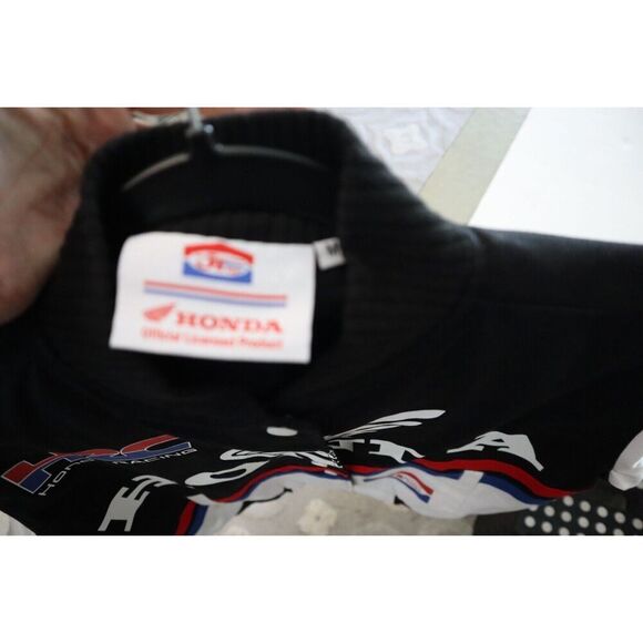 JT Racing x Honda Speed Women's Sz M Black Racing Vintage Bomber Jacket - Picture 3 of 10